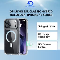Ốp lưng ESR Classic Hybrid Halolock dành cho iphone 17 Series đạt chứng nhận bảo vệ quân đội hỗ trợ sạc không dây 1
