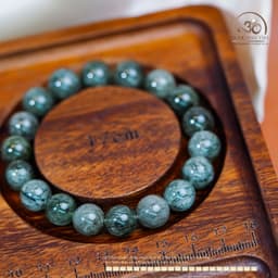 Ngọc Đan Tâm - Vòng Tay Đá Thạch Anh Tóc Xanh 11mm 3A 6