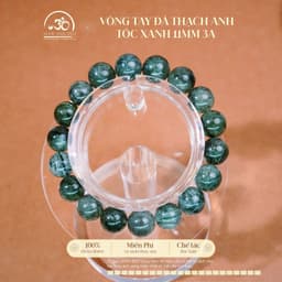 Ngọc Đan Tâm - Vòng Tay Đá Thạch Anh Tóc Xanh 11mm 3A 1