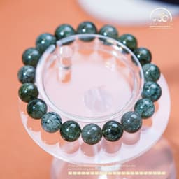 Ngọc Đan Tâm - Vòng Tay Đá Thạch Anh Tóc Xanh 11mm 3A 4