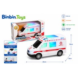 Xe cứu hoả đồ chơi chạy pin , có đèn ,nhạc xe cứu hoả , mô phỏng âm thanh sống động chân thực ( Tặng kèm pin ) 8