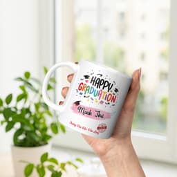 (custom tên+trường) Ly cốc sứ GRADUATION - YES, I DID quà tặng tốt nghiệp nam nữ ý nghĩa phong cách dễ thương đơn giản 4