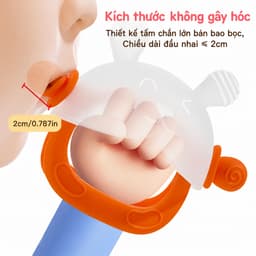 Đồ gặm nướu silicon cầm tay cho bé hình gấu dễ thương giúp giảm ngứa lợi mọc răng an toàn 2