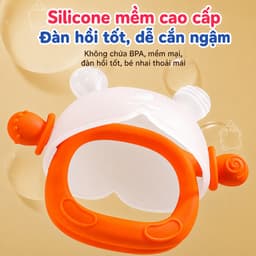 Đồ gặm nướu silicon cầm tay cho bé hình gấu dễ thương giúp giảm ngứa lợi mọc răng an toàn 3