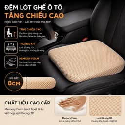 Đệm Ghế Ô Tô Tổ Ong 3D Thoáng Khí, Đệm Lót Ghế Chống Trượt Êm Ái 1