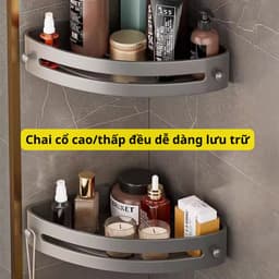 Kệ Góc Dán Tường Phòng Tắm Đa Năng - Không Cần Khoan, Nâng Cấp Miếng Dán, Nhựa Mỏng Chứ Không Dày 7