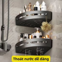 Kệ Góc Dán Tường Phòng Tắm Đa Năng - Không Cần Khoan, Nâng Cấp Miếng Dán, Nhựa Mỏng Chứ Không Dày 4