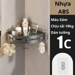 Kệ Góc Dán Tường Phòng Tắm Đa Năng - Không Cần Khoan, Nâng Cấp Miếng Dán, Nhựa Mỏng Chứ Không Dày 2