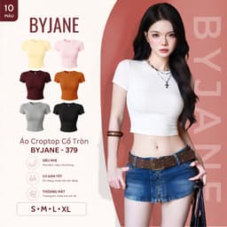 [ MÀU MỚI ] Áo Thun Cổ Tròn Crotop ôm body chất thun mịn co dãn 4 chiều trơn BYJANE - 379 1