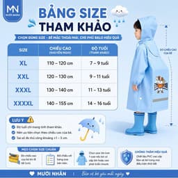 Áo mưa trẻ em 4-13 tuổi cao cấp có tấm chắn đeo được balo gọn gàng, có phản quang phía sau. 3