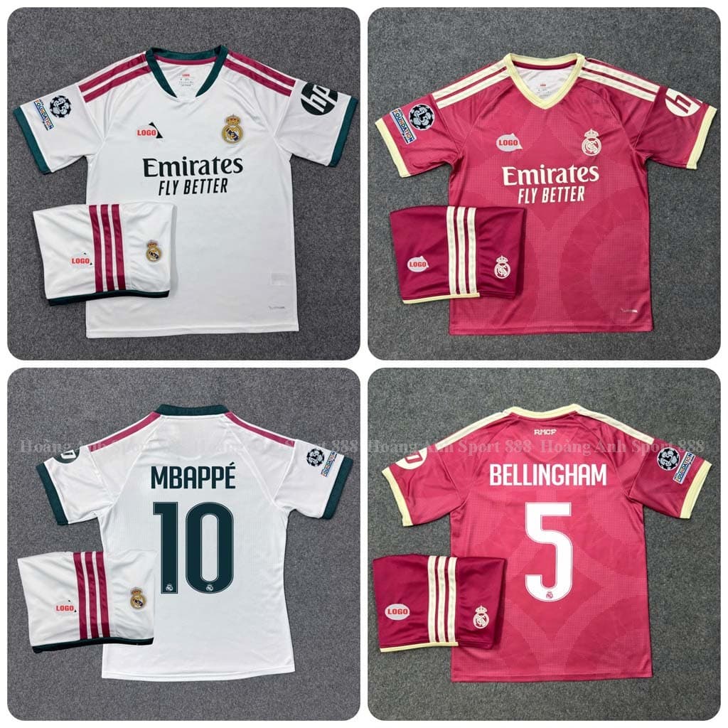 Bộ Quần Áo Bóng Đá CLB Real Madrid Mùa Giải 2026/2027- Vải Polyester Thái Gai cao Cấp