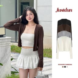 [XẢ KHO] Áo Khoác Cardigan Chất Thun Gân Tăm Hàn Basic Dáng Vừa T5 JUSTDUN 1