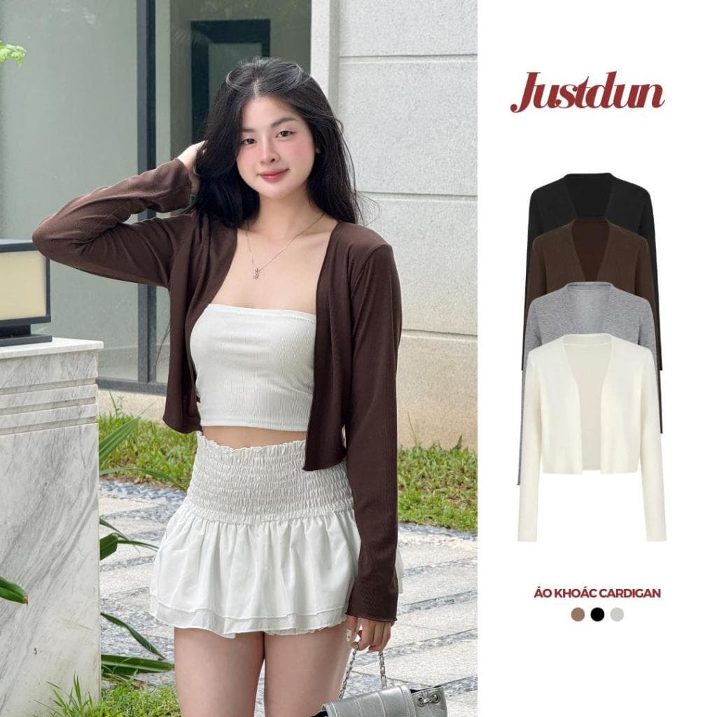 [XẢ KHO] Áo Khoác Cardigan Chất Thun Gân Tăm Hàn Basic Dáng Vừa T5 JUSTDUN