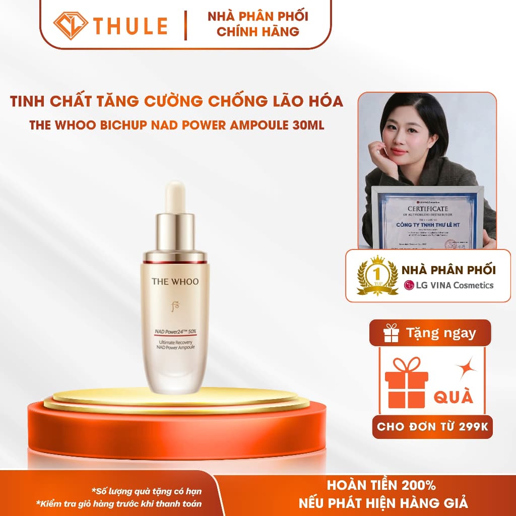 Tinh Chất Phục Hồi Chống Lão Hóa Cao Cấp The Whoo Bichup Ultimate Recovery NAD Power Ampoule Chai Fullsize 30ml