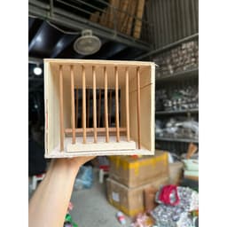 Hộc chuyển chim bằng gỗ nan trúc tiện lợi giá rẻ kích thước 15x16x26cm 4