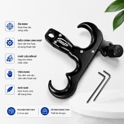 Dụng cụ hỗ trợ nhả cò 3 ngón tay kẹp tự động xoay 360° JIANZD bằng nhôm nguyên khối tự động đóng hàm, dùng cho chơi cá 1