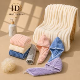 Khăn Tắm HEDO Sóng Nước Siêu Thấm Hút Nhanh Khô, Khăn Tắm Bông Quấn Tóc 1