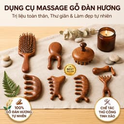 Lược Massage Đầu Gỗ Đàn Hương, Dụng Cụ Massage Cổ Vai Gáy, Mát Xa Toàn Thân Thư Giãn Lưu Thông Máu 9