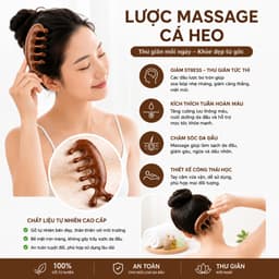 Lược Massage Đầu Gỗ Đàn Hương, Dụng Cụ Massage Cổ Vai Gáy, Mát Xa Toàn Thân Thư Giãn Lưu Thông Máu 2