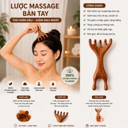 Lược Massage Đầu Gỗ Đàn Hương, Dụng Cụ Massage Cổ Vai Gáy, Mát Xa Toàn Thân Thư Giãn Lưu Thông Máu 3