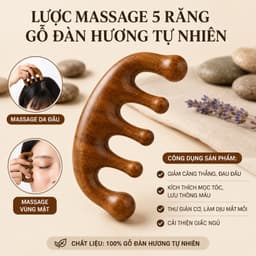 Lược Massage Đầu Gỗ Đàn Hương, Dụng Cụ Massage Cổ Vai Gáy, Mát Xa Toàn Thân Thư Giãn Lưu Thông Máu 6