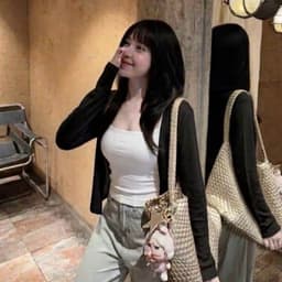 Áo khoác ngoài len đan TRANGCLOTHINGG áo khoác mỏng QC áo cardigan len đan mỏng mặc hè thu 4