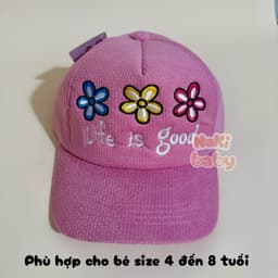 (SIZE 4-8 TUỔI) Nón lưỡi trai, mũ kết cho bé gái, nhiều họa tiết cho các mom lựa chọn 4
