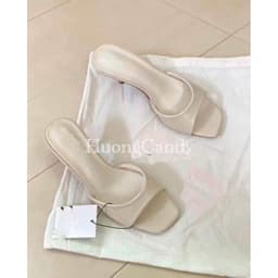 Guốc Z Trắng Sữa Mũi Vuông Da Mềm FullBox 4