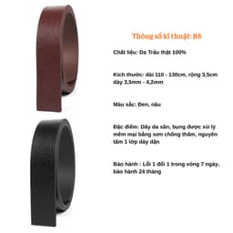 Thắt lưng da bò PG nguyên tấm 1 lớp sử dụng khoá lăn B1, bảo hành 24 tháng. 4