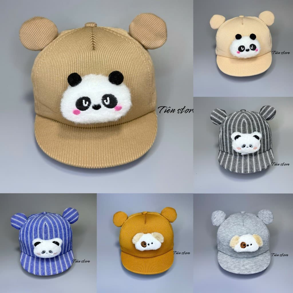 Nón kết gấu [ 3tháng đến 20tháng ] mũ cute hoạ tiết gấu siêu đáng yêu cho bé phụ kiện-Mũ