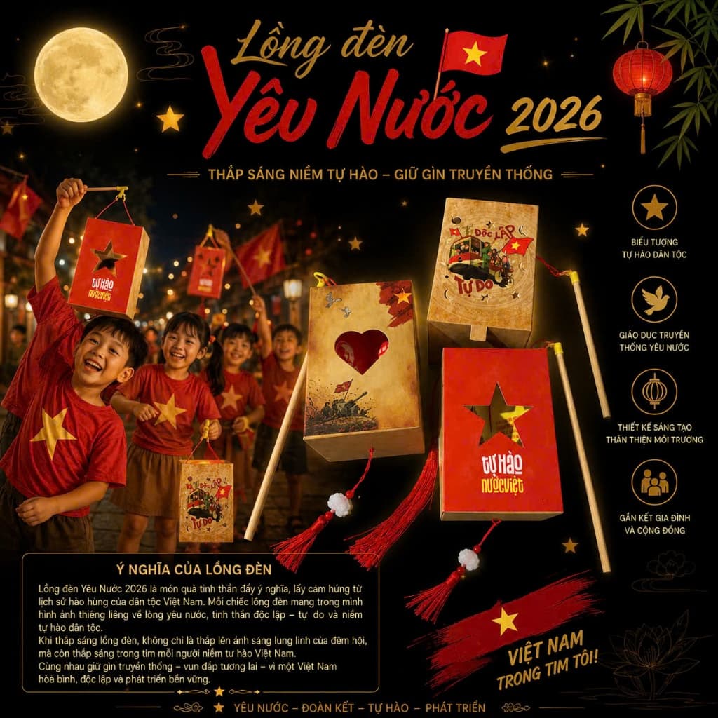 Đèn Lồng Yêu Nước- Ý nghĩa Tự hào Việt Nam