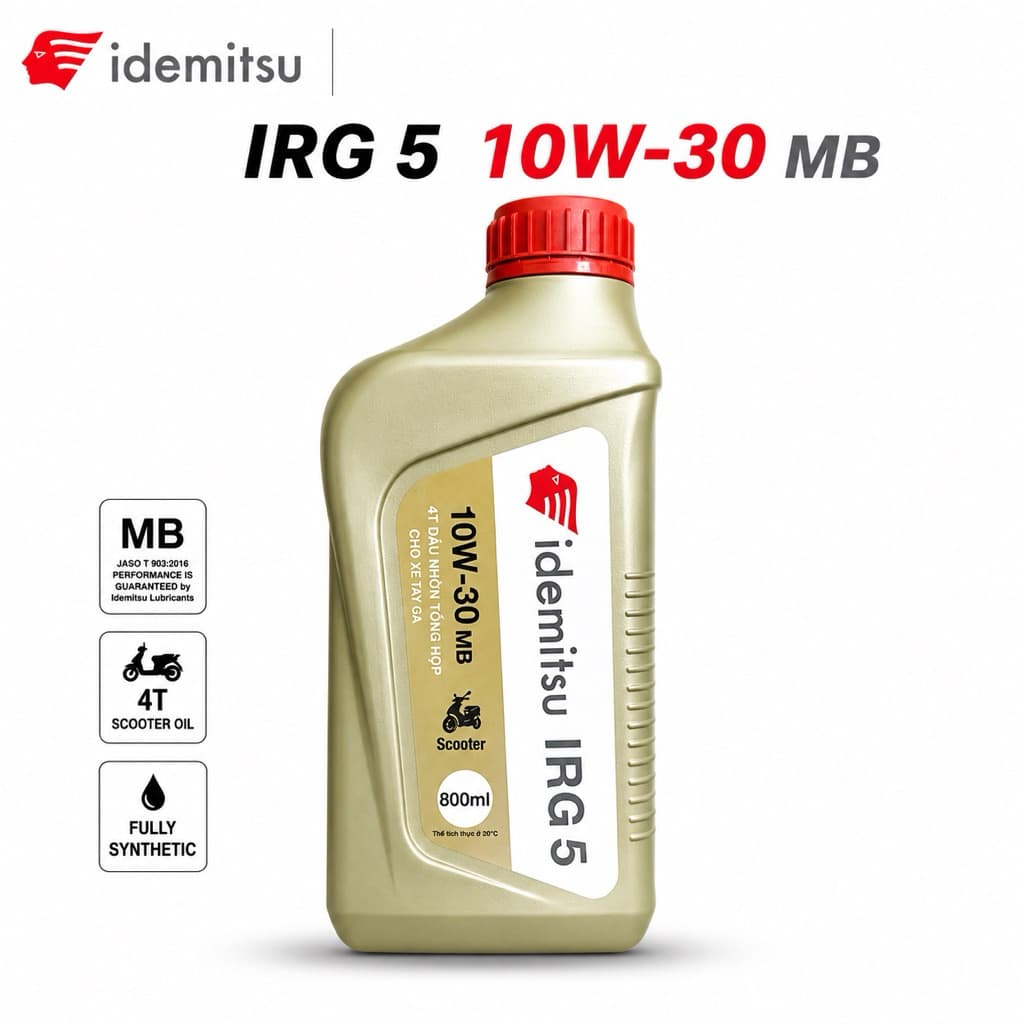Idemitsu Dầu Nhớt Xe Tay Ga IRG 5 10W-30 MB 800ml Bảo Vệ Động Cơ Vượt Trội Hiệu Suất Tối Ưu