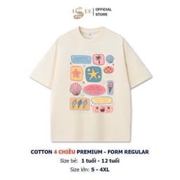 SALE 50%] Tổng hợp giảm giá Áo thun bé trai, bé gái ISEE VN chất cotton 4c premium thấm hút, chất vải dày dặn sale 23 2