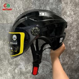 Nón Bảo Hiểm Nửa Đầu kính dài ngắn dáng GÙ vòng đầu lớn - Thể thao, nhiều màu sắc, trẻ trung, bảo hành 12 tháng 2