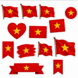 Sticker Cờ Việt Nam Decal Chống Nước Trang Trí Xe Máy Mũ Bảo Hiểm Bình Nước Laptop Cửa Kính Tủ Đồ 8