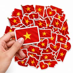 Sticker Cờ Việt Nam Decal Chống Nước Trang Trí Xe Máy Mũ Bảo Hiểm Bình Nước Laptop Cửa Kính Tủ Đồ 2