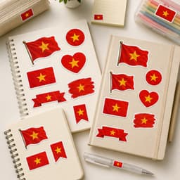 Sticker Cờ Việt Nam Decal Chống Nước Trang Trí Xe Máy Mũ Bảo Hiểm Bình Nước Laptop Cửa Kính Tủ Đồ 4