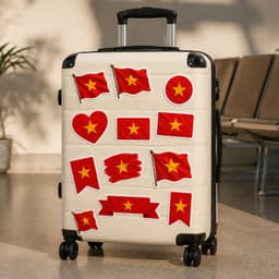 Sticker Cờ Việt Nam Decal Chống Nước Trang Trí Xe Máy Mũ Bảo Hiểm Bình Nước Laptop Cửa Kính Tủ Đồ 5