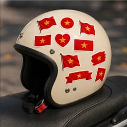 Sticker Cờ Việt Nam Decal Chống Nước Trang Trí Xe Máy Mũ Bảo Hiểm Bình Nước Laptop Cửa Kính Tủ Đồ 6