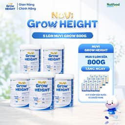 Sữa Bột Nuvi Grow Height 2+(5 Lon 800G Tặng 4 Vỉ SNPS) Phát Triển Chiều Cao Cho Trẻ Trên 2 Tuổi 2