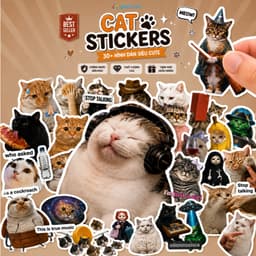 Nhãn Dán Mèo Meme Cute Decal Chống Nước Trang Trí Cho Laptop Vali Bình Nước Mũ Bảo Hiểm Xe Máy 1