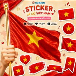 Sticker Cờ Việt Nam Decal Chống Nước Trang Trí Xe Máy Mũ Bảo Hiểm Bình Nước Laptop Cửa Kính Tủ Đồ 1