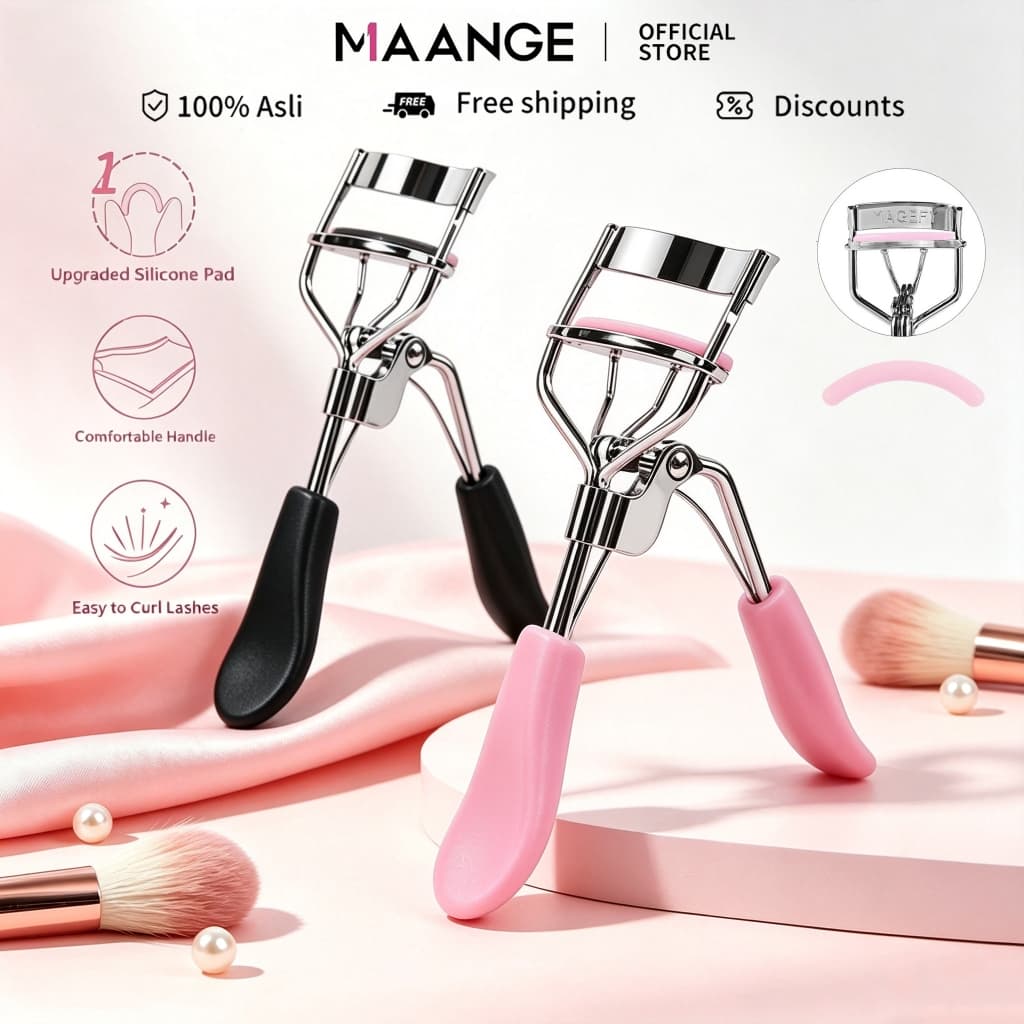 MAANGE Kẹp bấm lông mi cho hàng mi cong dài lâu inox chống gỉ 3008