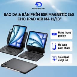 Bao da ESR kèm bàn phím Magnetic Rebound 360 Bảo vệ toàn diện 3 góc cho iPad Air 11" 13" (2024/2025/2026) Pin 180h 1