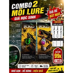 Combo 2 Mồi Lure Lưỡi Titan Tặng 3 Khóa Lọt Khoen – Mồi Câu Cá Săn Mồi Hiệu Quả 1