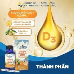 [nhập khẩu] Thực phẩm bảo vệ sức khoẻ Nordic Naturals Baby’s vitamin D3 - D3 thuần 4