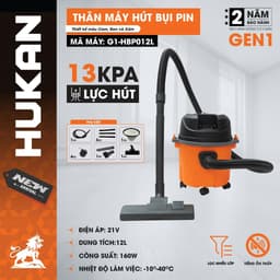 Các dòng máy hút bụi công nghiệp HUKAN điện  G2-HTP0201BL 12 lít, 10 lít G1-HBP012L 5