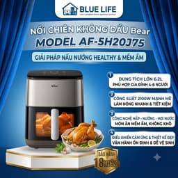 Nồi Chiên Không Dầu Bear AF-5H20J75, 6Lit - 2100w, 8 Chế Độ Nấu - Điều Khiển Cảm Ứng, Hàng Chính Hãng 1