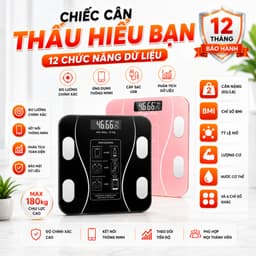 Cân Điện Tử Sức Khỏe Sạc USB Kết Nối Bluetooth Phân Tích Chỉ Số Cơ Thể Trọng Lượng Tối Đa 180kg 3