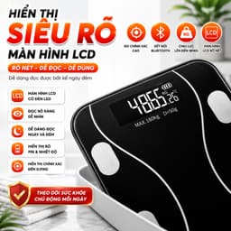 Cân Điện Tử Sức Khỏe Sạc USB Kết Nối Bluetooth Phân Tích Chỉ Số Cơ Thể Trọng Lượng Tối Đa 180kg 5